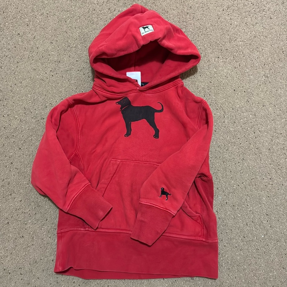 Kids black dog hoodie XS